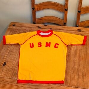 DD214 Brand USMC Yellow And Red Tee, Size XK